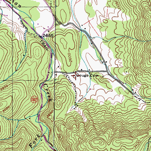 Topographic Map of Gouge Cemetery, TN
