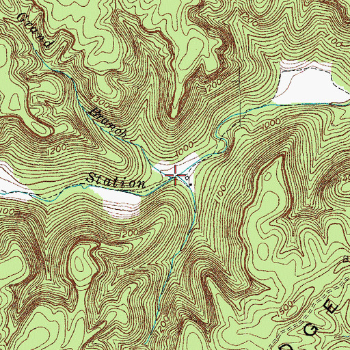 Topographic Map of Grand Branch, TN