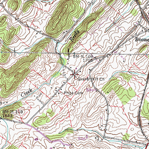 Topographic Map of Gravel Hill Church, TN