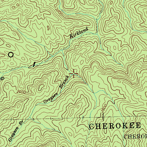 Topographic Map of Grayson Branch, TN