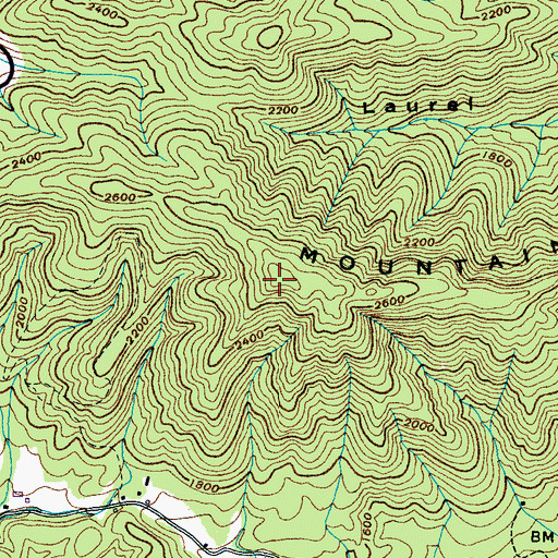 Topographic Map of Green Mountain, TN