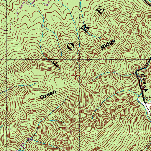 Topographic Map of Green Ridge, TN