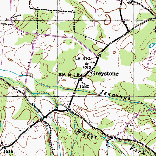 Topographic Map of Greystone, TN