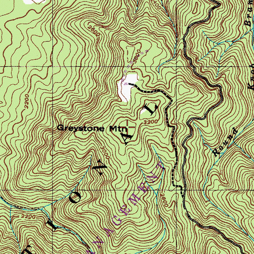 Topographic Map of Greystone Mountain, TN