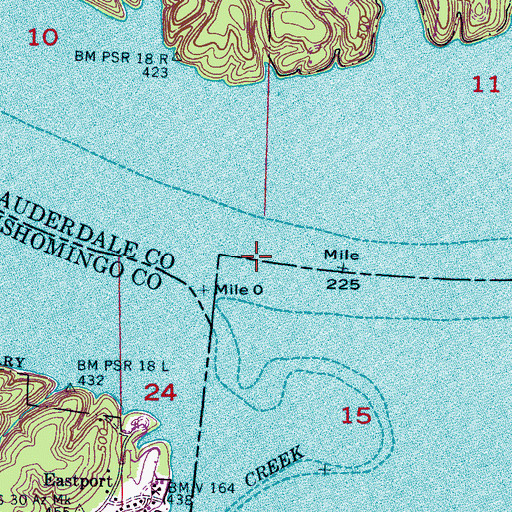 Topographic Map of Chickasaw Crossing (historical), AL