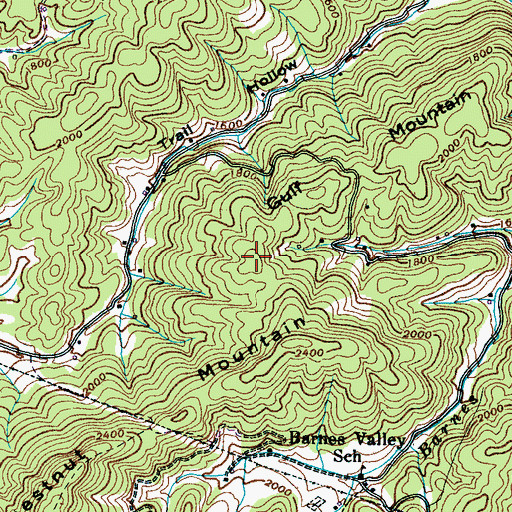 Topographic Map of Gulf Mountain, TN