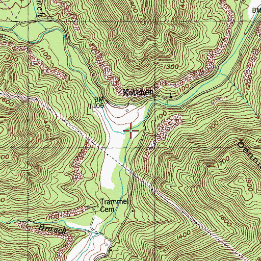 Topographic Map of Gum Fork, TN