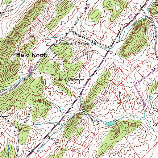 Topographic Map of Haire Cemetery, TN