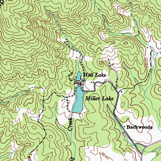 Topographic Map of Hall Lake, TN