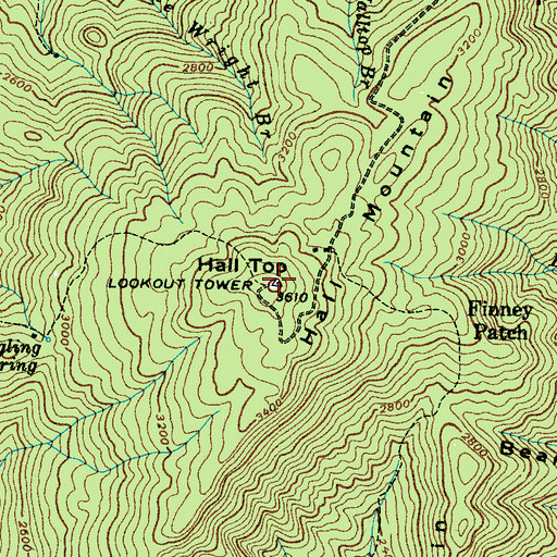 Topographic Map of Hall Mountain, TN