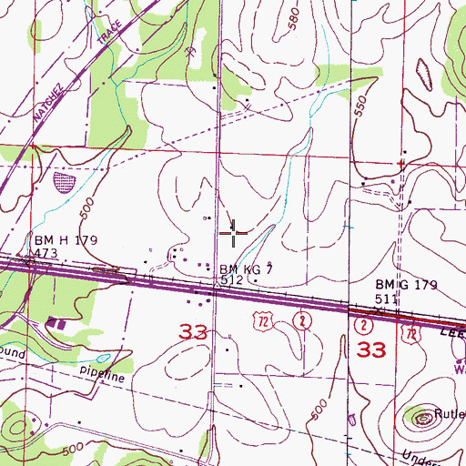 Topographic Map of Chisca, AL