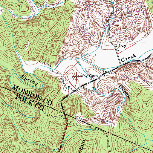 Topographic Map of Hamby Cemetery, TN