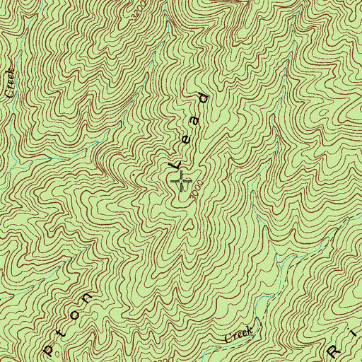 Topographic Map of Hampton Lead, TN