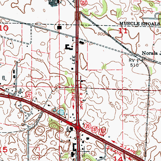 Topographic Map of Christ the King Lutheran Church, AL