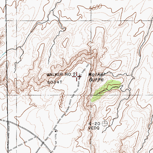 Topographic Map of Walker Butte, AZ