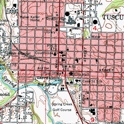 Topographic Map of Church of Christ, AL