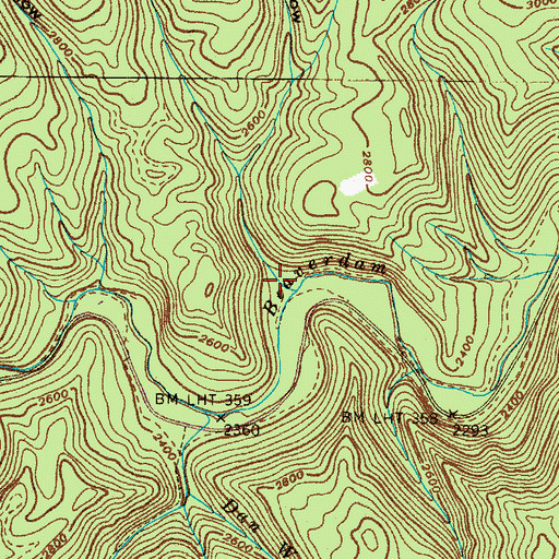 Topographic Map of Haunted Hollow, TN