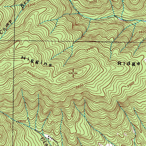 Topographic Map of Higgins Ridge, TN