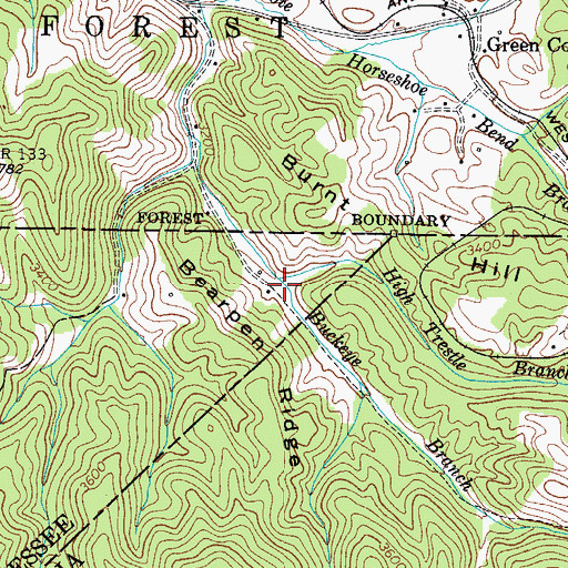 Topographic Map of High Trestle Branch, TN