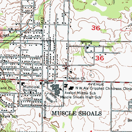 Topographic Map of Church of God, AL