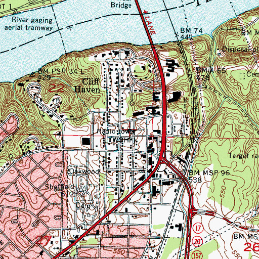 Topographic Map of Church of God of Prophecy, AL