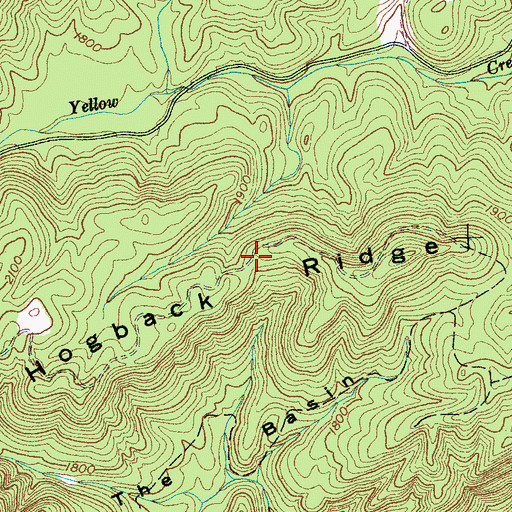 Topographic Map of Hogback Ridge, TN