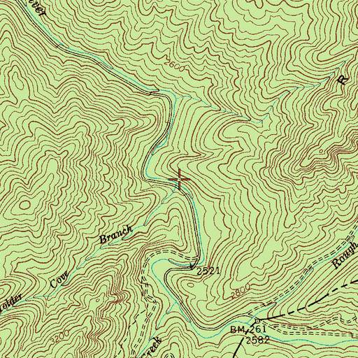 Topographic Map of Holder Cove Branch, TN