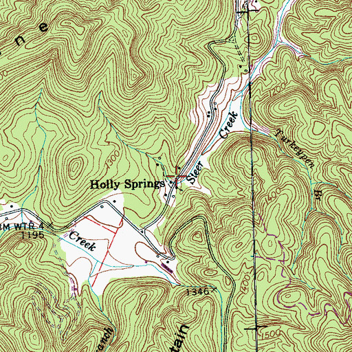 Topographic Map of Holly Springs, TN