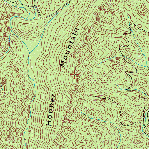 Topographic Map of Hooper Mountain, TN