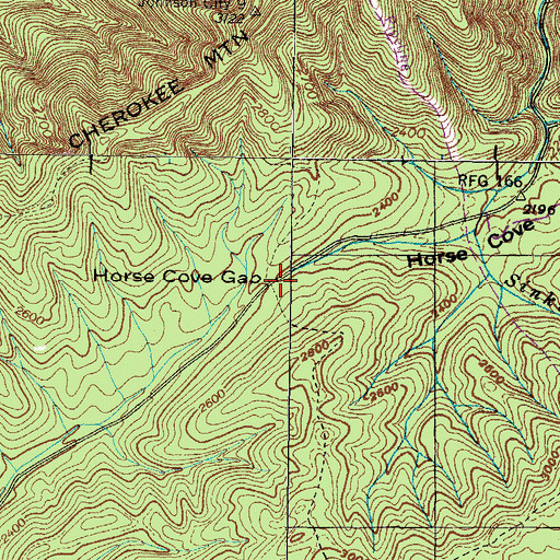 Topographic Map of Horse Cove Gap, TN
