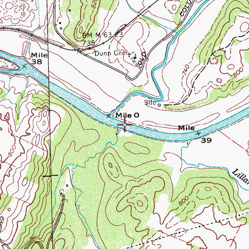 Topographic Map of Horton Branch, TN