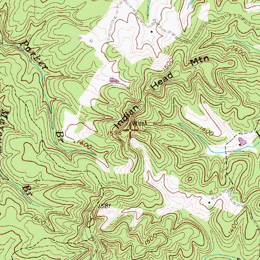 Topographic Map of Indian Head Mountain, TN