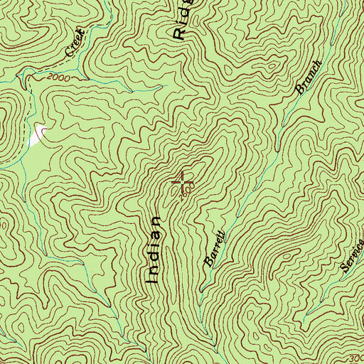 Topographic Map of Indian Ridge, TN