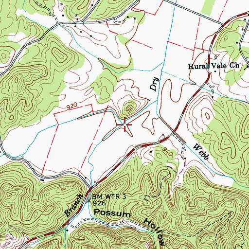 Topographic Map of Ingram Branch, TN