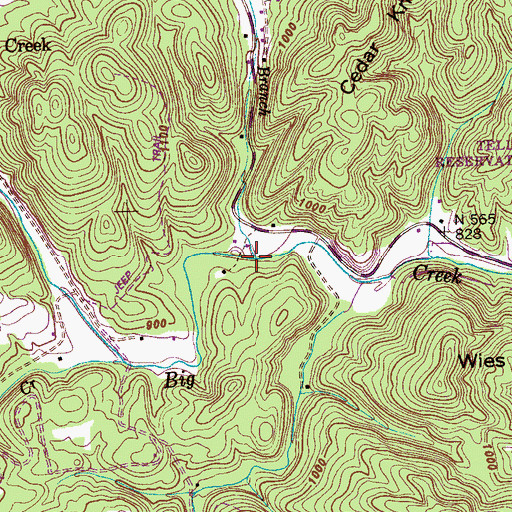 Topographic Map of Ivans Branch, TN