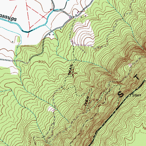 Topographic Map of Iven Trail, TN