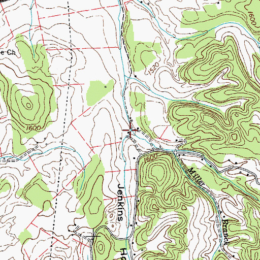 Topographic Map of Jenkins Hollow, TN