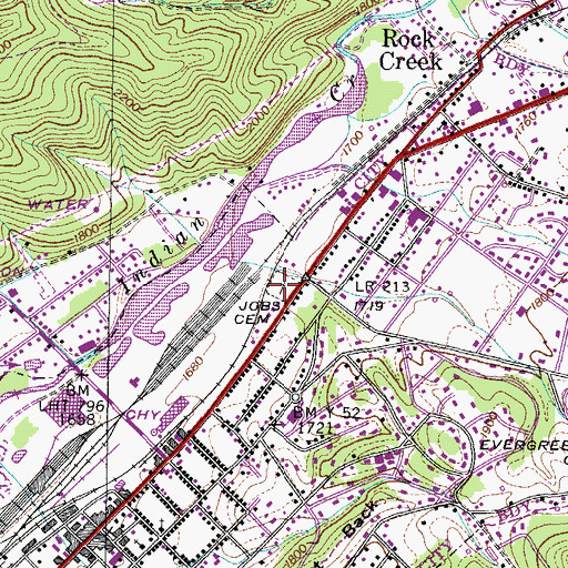 Topographic Map of Jobs Cemetery, TN