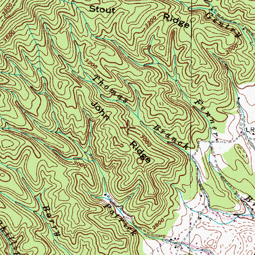 Topographic Map of John Ridge, TN
