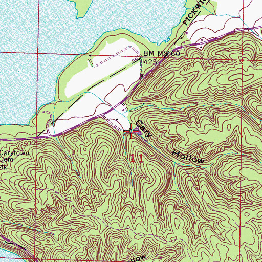 Topographic Map of Culbert Hollow Spring, AL