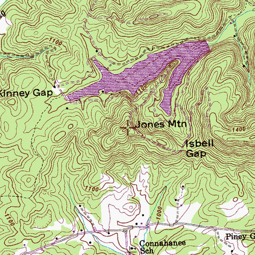 Topographic Map of Jones Mountain, TN
