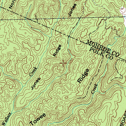 Topographic Map of Jones Ridge, TN