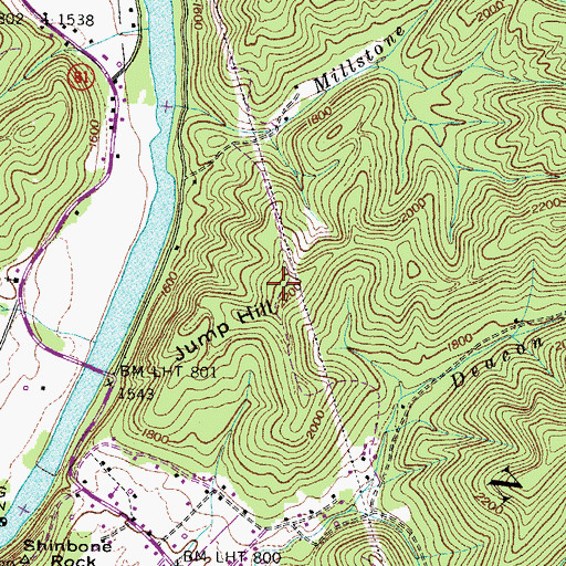 Topographic Map of Jump Hill, TN