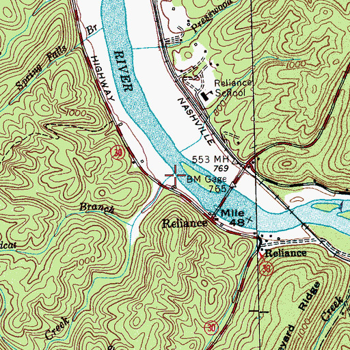 Topographic Map of Junebug Creek, TN