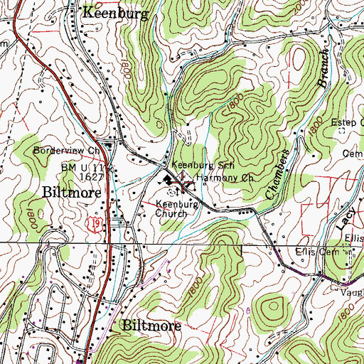 Topographic Map of Keenburg Church, TN