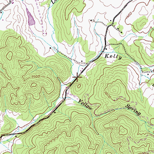 Topographic Map of Kelly Branch, TN