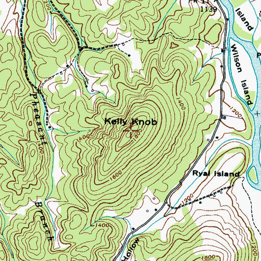 Topographic Map of Kelly Knob, TN