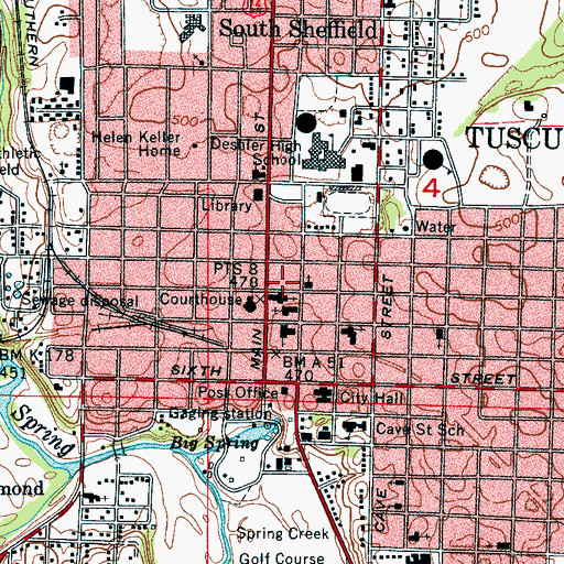 Topographic Map of Deshler Institute (historical), AL