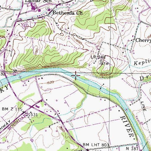 Topographic Map of Keplinger Creek, TN