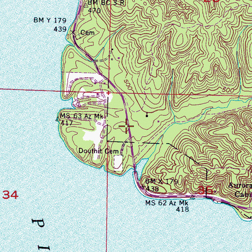 Topographic Map of Douthit School (historical), AL
